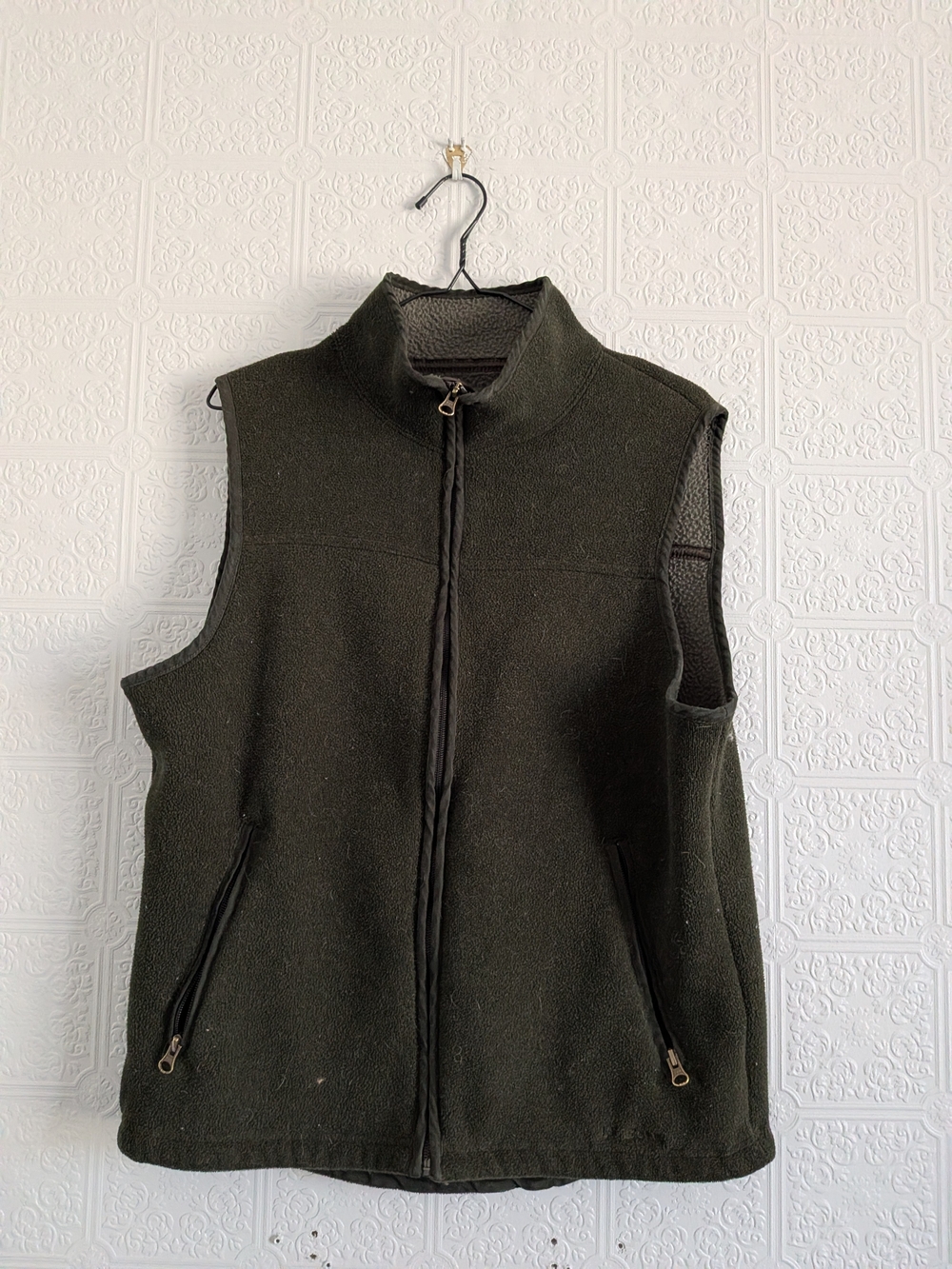 L.L. Bean Olive Green Fleece Vest